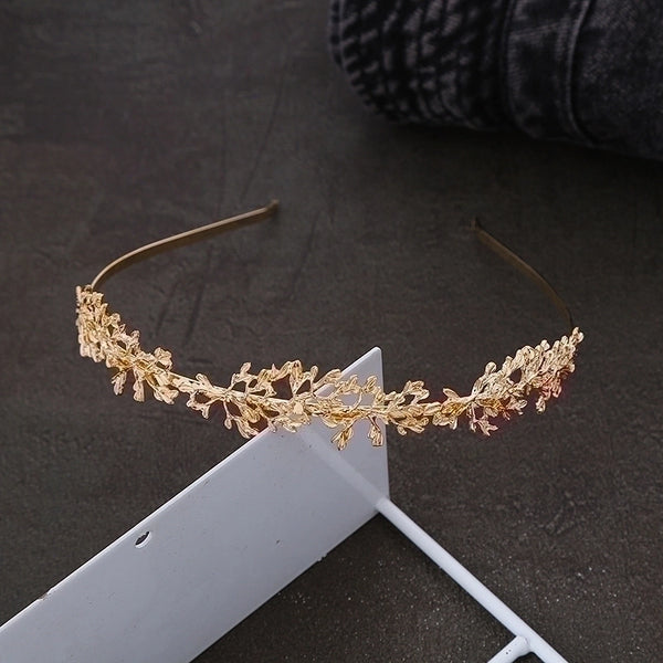 European And American New Hair Accessories Hollow Leaf Metal Headband