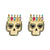 Exaggerated  Alloy Diamond Acrylic Skull Earrings