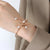 Exaggerated Personality Irregular Pearl Bracelet Ring Set Itanium Steel