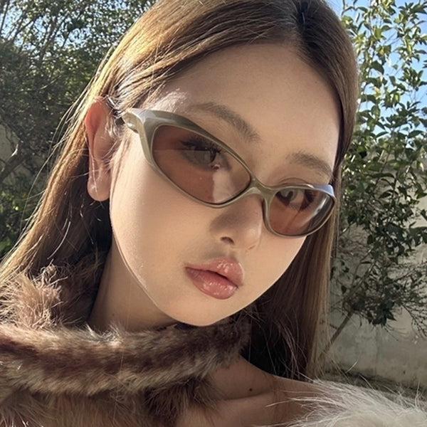 Exaggerated Punk Streetwear Solid Color Pc Special-shaped Mirror Full Frame Women's Sunglasses