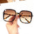 Exaggerated Solid Color Ac Square Full Frame Women's Sunglasses