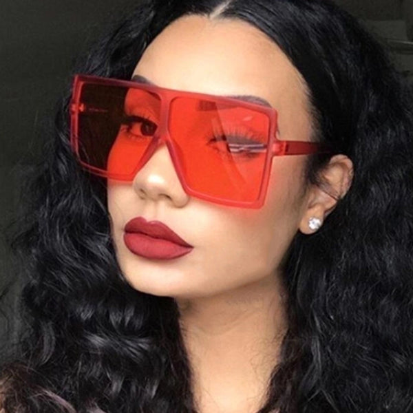 Exaggerated Solid Color Ac Square Full Frame Women's Sunglasses