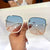 Exaggerated Solid Color Ac Square Full Frame Women's Sunglasses