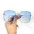 Exaggerated Solid Color Ac Square Full Frame Women's Sunglasses