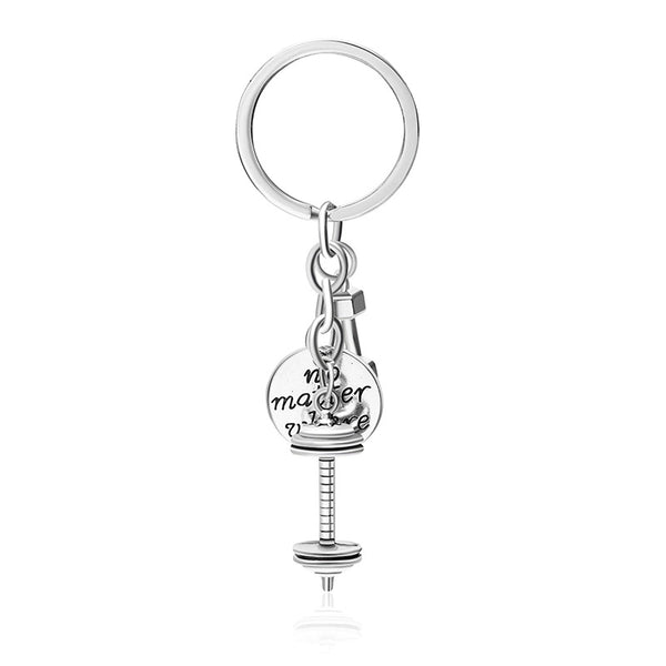 Explosion Key Chain Creative Fun Street Fitness Barbell English Letter Key Chain