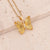 Fairy Style Butterfly Stainless Steel Necklace Inlay Crystal Stainless Steel Necklaces 1 Piece