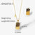 Fashion 12 Constellation Necklace Stainless Steel Square Zodiac Pendant Necklace