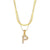 Fashion 18k Gold Plated Double-layer Chain Zircon Letter Stainless Steel Necklace