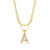 Fashion 18k Gold Plated Double-layer Chain Zircon Letter Stainless Steel Necklace