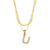 Fashion 18k Gold Plated Double-layer Chain Zircon Letter Stainless Steel Necklace