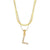 Fashion 18k Gold Plated Double-layer Chain Zircon Letter Stainless Steel Necklace