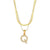 Fashion 18k Gold Plated Double-layer Chain Zircon Letter Stainless Steel Necklace