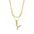 Fashion 18k Gold Plated Double-layer Chain Zircon Letter Stainless Steel Necklace