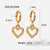 Fashion 18k Gold Stainless Steel Hollow Heart-shaped Zircon Heart-shaped Pendant Earrings