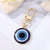 Fashion Alloy Inlaid Resin Eye Shaped Keychain Round Blue Eyes Bag Pendant Accessories