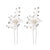 Fashion Alloy White Leaf Pearl Inlaid Diamond Hairpin