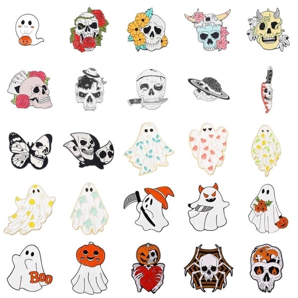 Fashion Animal Rose Skull Alloy Stoving Varnish Kid's Unisex Brooches