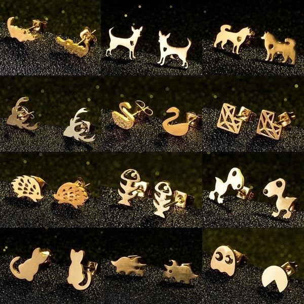 Fashion Animal Stainless Steel Earrings Wholesale