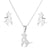 Fashion Animal Stainless Steel Plating Earrings Necklace 1 Set