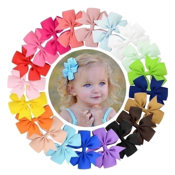 Fashion Baby V-shaped Ribbed Ribbon Bow Hairpin Hair Accessories