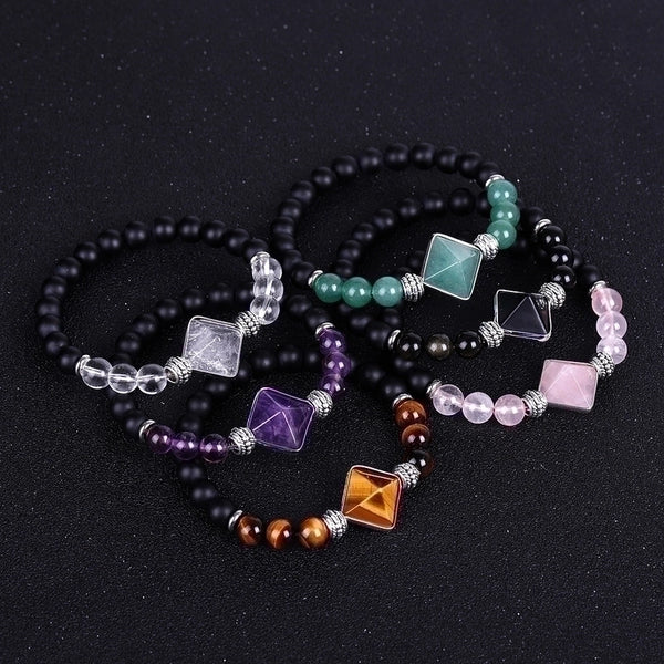 Fashion Ball Stone Beaded Inlay Artificial Crystal Bracelets 1 Piece