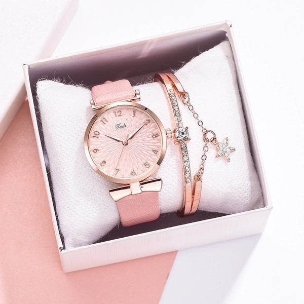 Fashion Belt Quartz Watch Bracelet Set