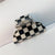 Fashion Black White Checkerboard Hairpin Large Grab Clip