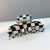 Fashion Black White Checkerboard Hairpin Large Grab Clip