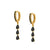 Fashion Black Zircon Geometric Round Copper Earrings