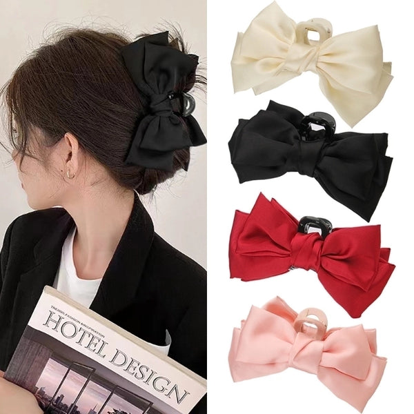 Fashion Bow Knot Plastic Cloth Handmade Hair Claws 1 Piece