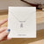 Fashion Bow Knot Titanium Steel Inlay Zircon Pendant Necklace 1 Piece