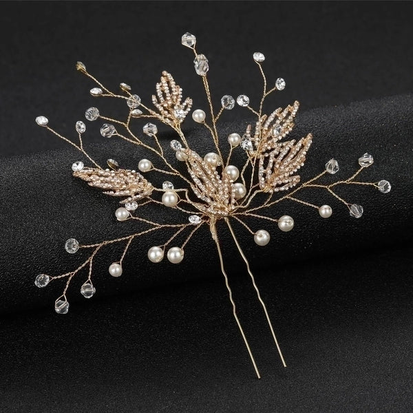 Fashion Bride Hair Accessories Golden Diamond Alloy U-shaped Hairpin