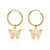 Fashion Butterfly Copper Inlay Zircon Drop Earrings 1 Pair