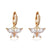 Fashion Butterfly Plating Copper Artificial Gemstones Earrings