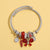 Fashion Butterfly Stainless Steel Beaded Inlay Glass Bangle