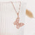 Fashion Butterfly Titanium Steel Plating Zircon Pendant Necklace