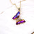 Fashion Butterfly Titanium Steel Plating Zircon Pendant Necklace