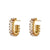 Fashion C Shape Plating Stainless Steel Zircon Gold Plated Earrings