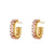 Fashion C Shape Plating Stainless Steel Zircon Gold Plated Earrings