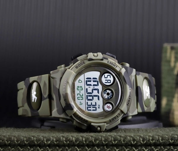 Fashion Camouflage Buckle Electronic Kids Watches