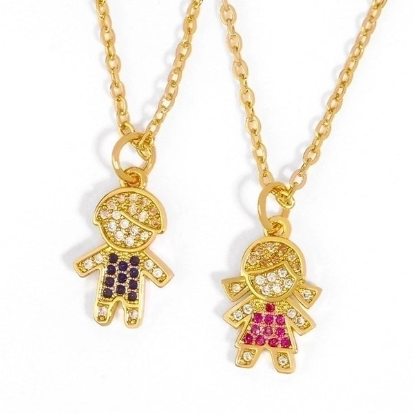 Fashion Cartoon Character 18k Gold Plated Necklace In Bulk