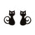 Fashion Cat Stainless Steel Ear Studs 1 Pair