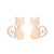 Fashion Cat Stainless Steel Ear Studs 1 Pair