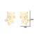 Fashion Cat Stainless Steel Ear Studs 1 Pair