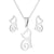 Fashion Cat Stainless Steel Plating Earrings Necklace 1 Set