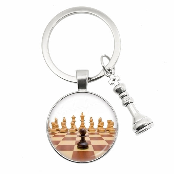 Fashion Chess Pieces Metal Unisex Bag Pendant Keychain