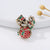 Fashion Christmas Tree Alloy Plating Inlay Artificial Gemstones Unisex Brooches