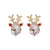 Fashion Christmas Tree Bell Snowflake Alloy Rhinestones Ear Studs