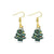 Fashion Christmas Tree Flamingo Alloy Plating Inlay Artificial Gemstones Women's Drop Earrings 1 Pair