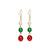 Fashion Christmas Tree Flamingo Alloy Plating Inlay Artificial Gemstones Women's Drop Earrings 1 Pair